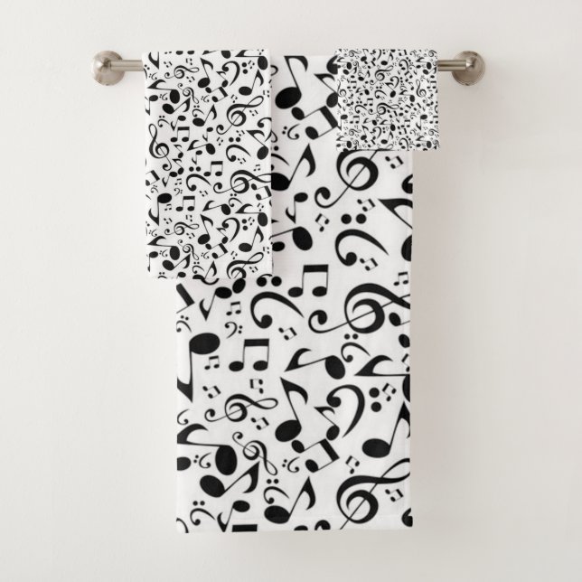Music pattern bath towel set (Insitu)