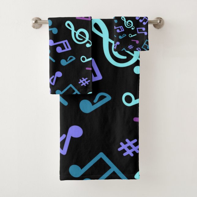 Music pattern bath towel set (Insitu)