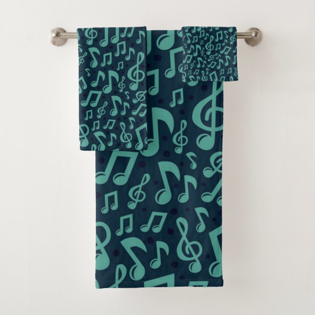 Music pattern bath towel set (Insitu)