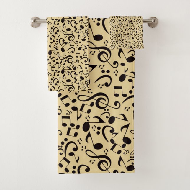 Music pattern bath towel set (Insitu)