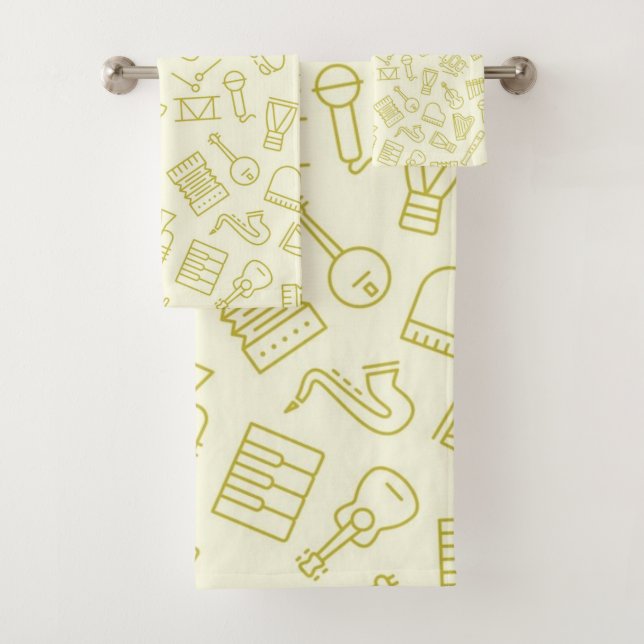 Music pattern bath towel set (Insitu)
