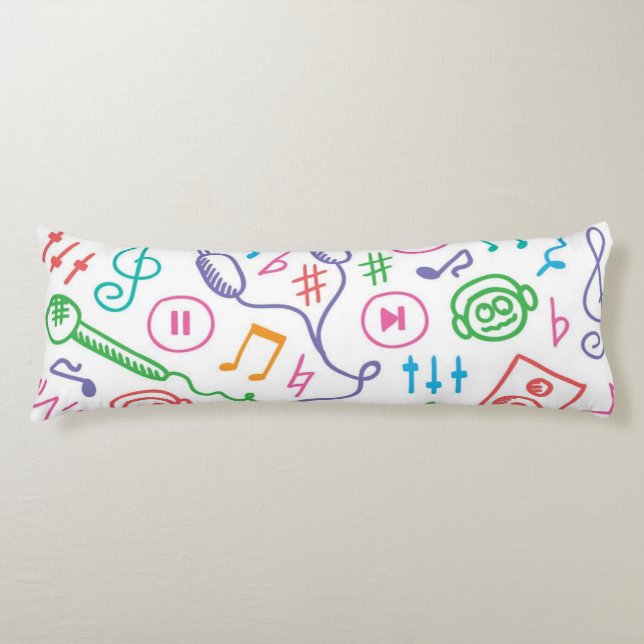 Music pattern body pillow (Front)
