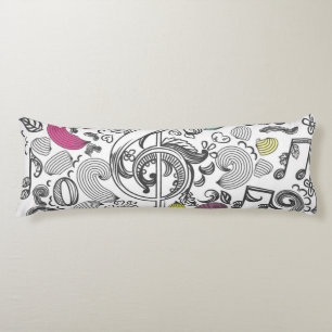 Music pattern body pillow