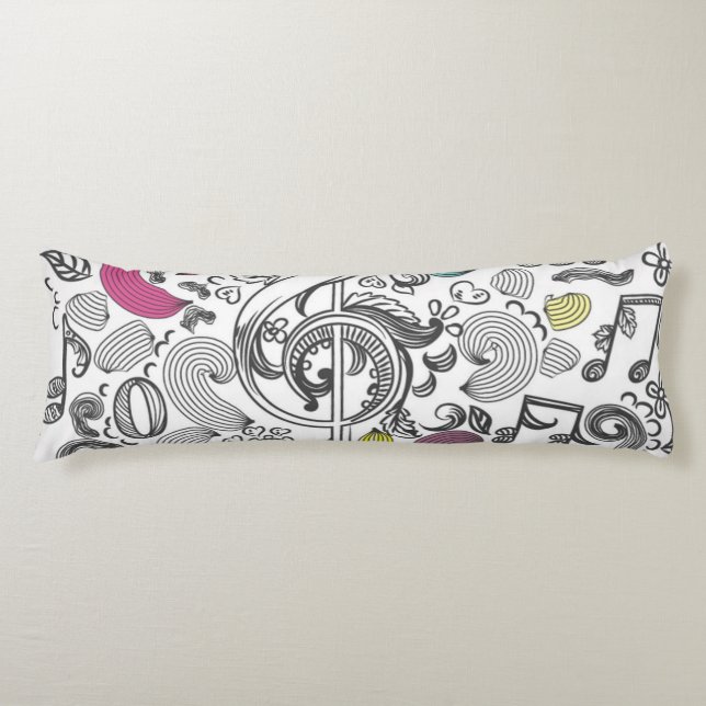 Music pattern body pillow (Front)