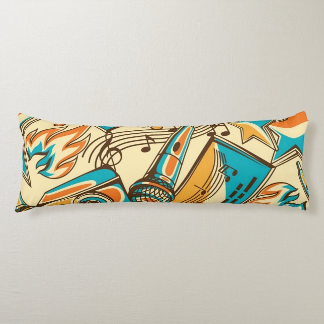 Music pattern body pillow (Front)