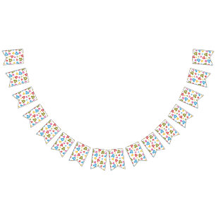 Music pattern bunting flags