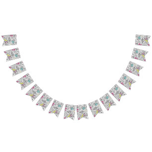 Music pattern bunting flags