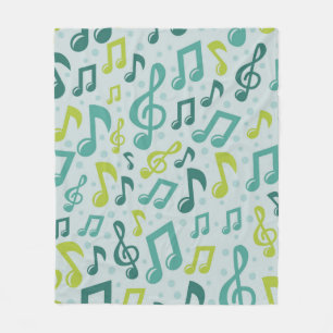 Music pattern fleece blanket