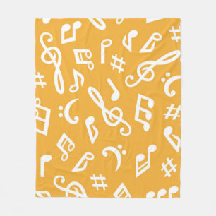 Music pattern fleece blanket