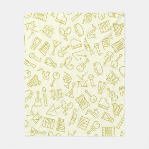 Music pattern fleece blanket