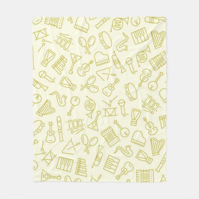 Music pattern fleece blanket (Front)