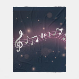 Music pattern fleece blanket