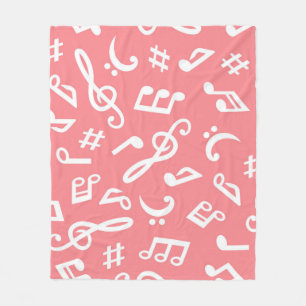 Music pattern fleece blanket