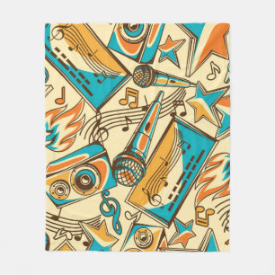 Music pattern fleece blanket