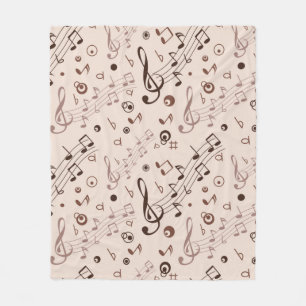 Music pattern fleece blanket