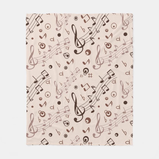 Music pattern fleece blanket (Front)