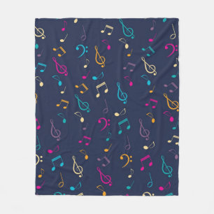 Music pattern fleece blanket