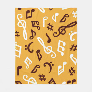 Music pattern fleece blanket