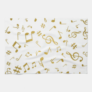 Music pattern kitchen towel