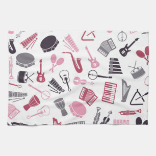 Music pattern kitchen towel