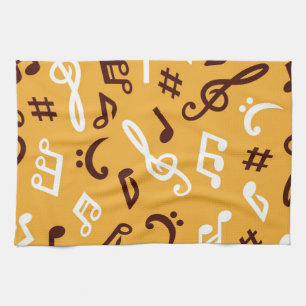 Music pattern kitchen towel