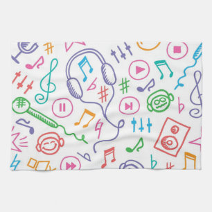 Music pattern kitchen towel