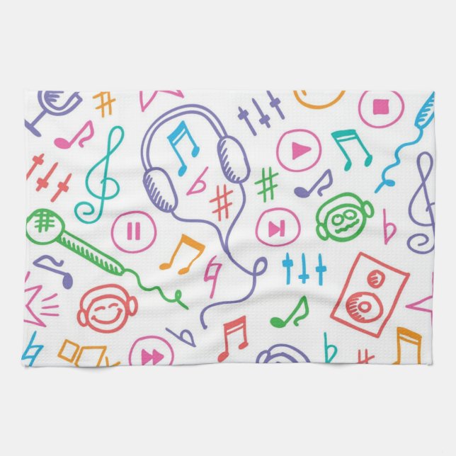 Music pattern kitchen towel (Horizontal)
