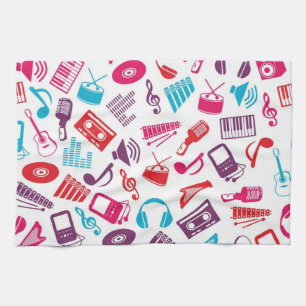 Music pattern kitchen towel