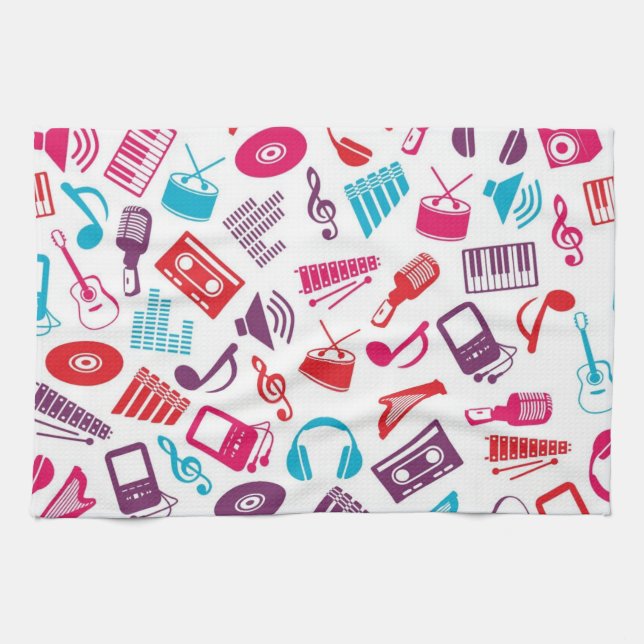 Music pattern kitchen towel (Horizontal)