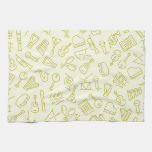 Music pattern kitchen towel