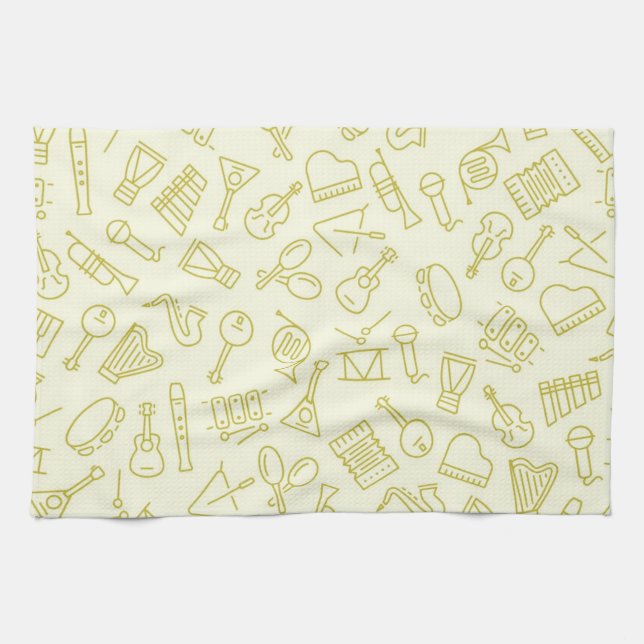 Music pattern kitchen towel (Horizontal)