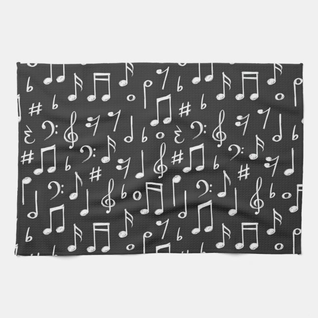 Music pattern kitchen towel (Horizontal)