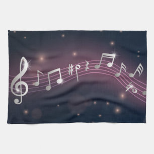 Music pattern kitchen towel