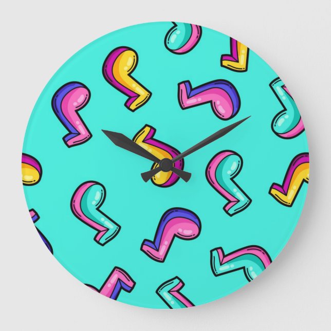 Music pattern large clock (Front)