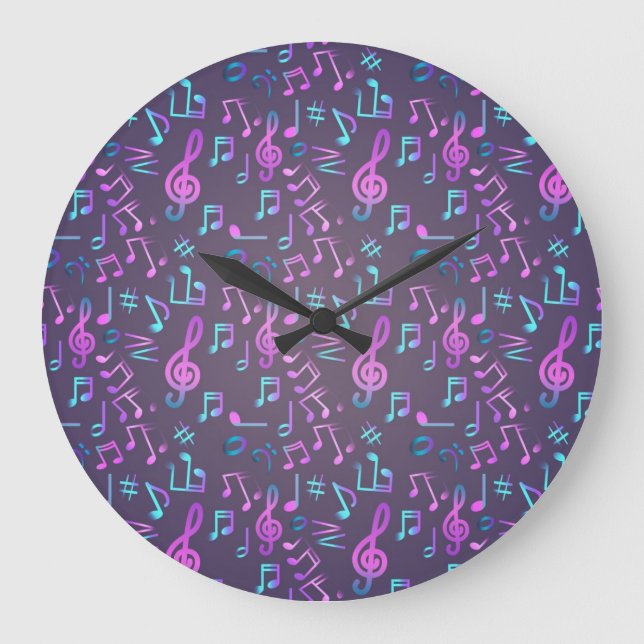 Music pattern large clock (Front)