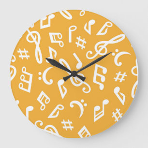 Music pattern large clock
