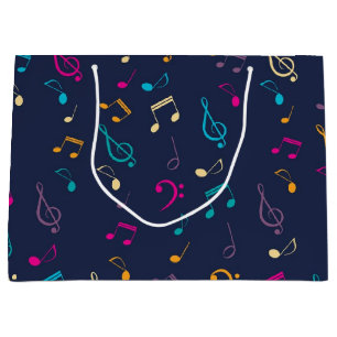 Music pattern large gift bag