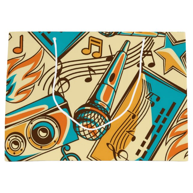 Music pattern large gift bag (Front)