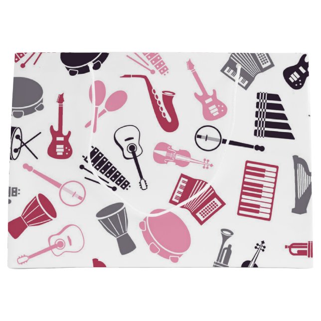 Music pattern large gift bag (Front)