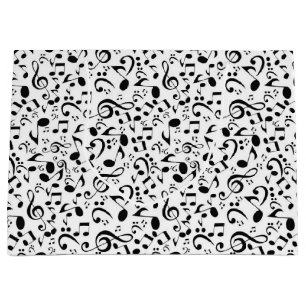 Music pattern large gift bag