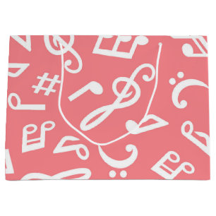 Music pattern large gift bag