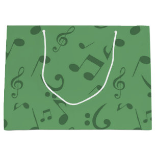 Music pattern large gift bag