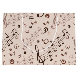 Music pattern large gift bag