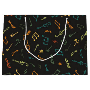 Music pattern large gift bag
