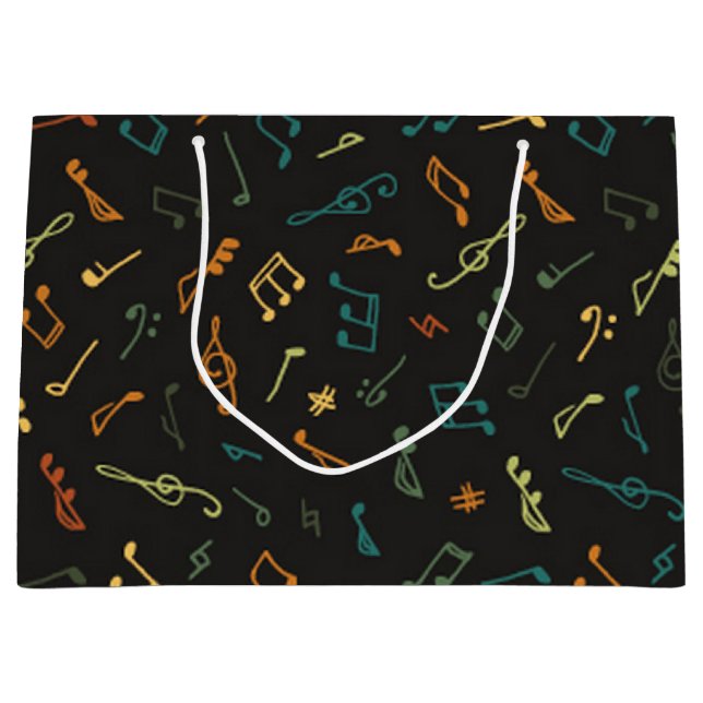 Music pattern large gift bag (Front)