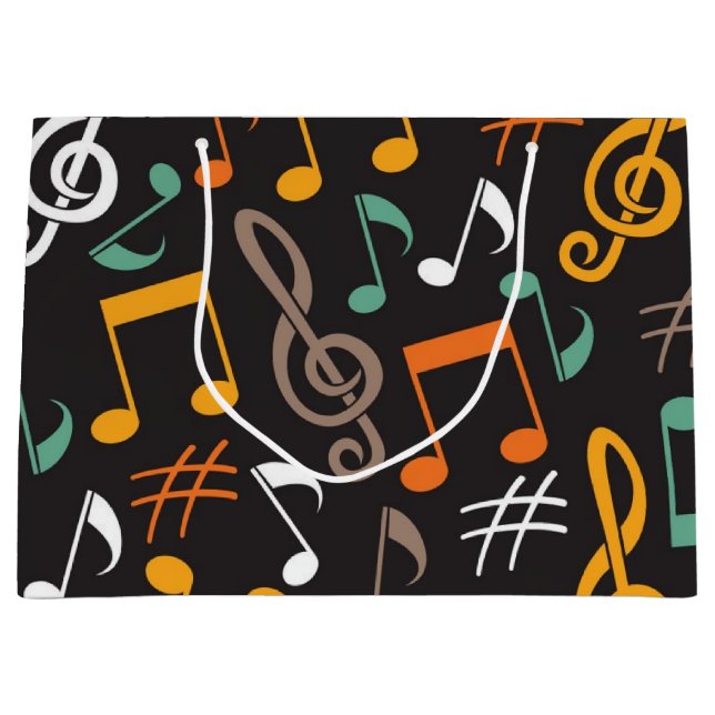 Music pattern large gift bag (Front)
