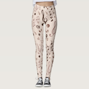 Music pattern leggings