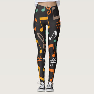 Music pattern leggings