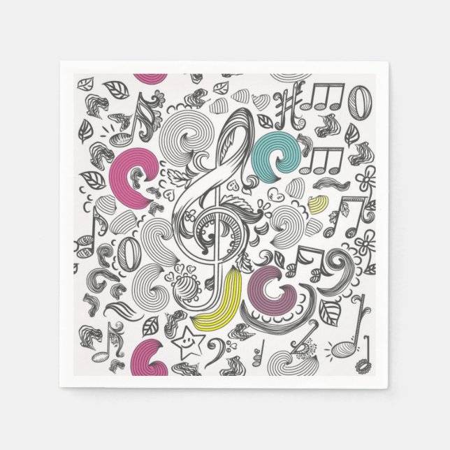 Music pattern napkin (Front)