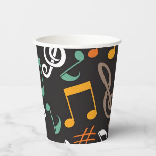 Music pattern paper cups
